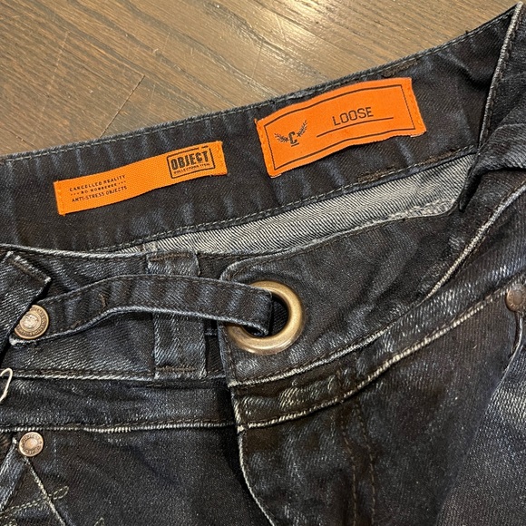 Object Cancelled Reality Pupilla Loose Skirt Jean Black Size 4 (EU34) - Picture 3 of 5